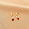 Retro Round Plaid Heart Shape Alloy Inlay Artificial Pearls Rhinestones Women's Ear Clips 1 Pair