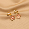 Retro Round Plaid Heart Shape Alloy Inlay Artificial Pearls Rhinestones Women's Ear Clips 1 Pair