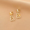 Retro Round Plaid Heart Shape Alloy Inlay Artificial Pearls Rhinestones Women's Ear Clips 1 Pair