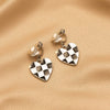 Retro Round Plaid Heart Shape Alloy Inlay Artificial Pearls Rhinestones Women's Ear Clips 1 Pair