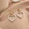 Retro Round Plaid Heart Shape Alloy Inlay Artificial Pearls Rhinestones Women's Ear Clips 1 Pair