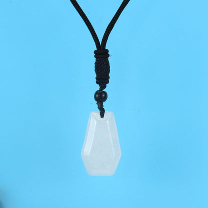 Ethnic Style Water Droplets Natural Stone Crystal Agate Pendant Necklace 1 Piece