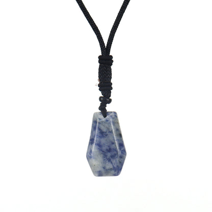 Ethnic Style Water Droplets Natural Stone Crystal Agate Pendant Necklace 1 Piece