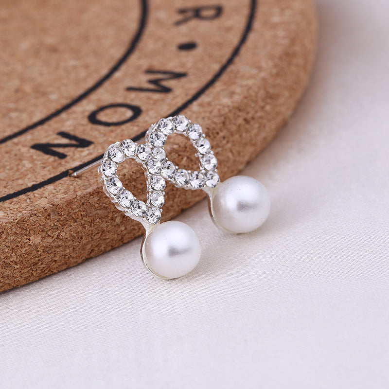 1 Pair Fashion Geometric Pearl Plating Alloy Ear Studs