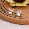 1 Pair Fashion Geometric Pearl Plating Alloy Ear Studs