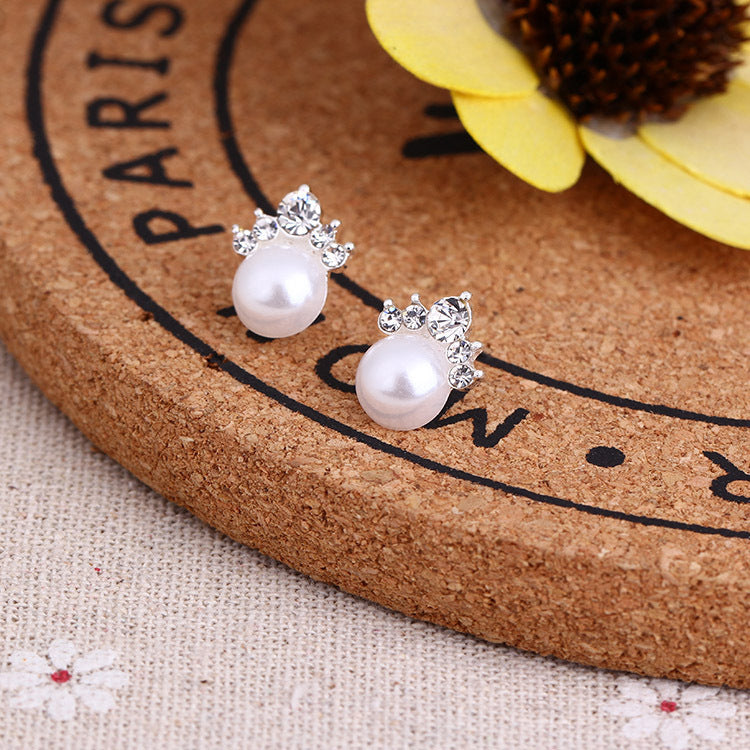 1 Pair Fashion Geometric Pearl Plating Alloy Ear Studs