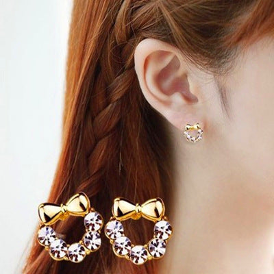 1 Pair Fashion Geometric Pearl Plating Alloy Ear Studs