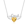 Elegant Letter Heart Shape Wings Austrian Crystal Sterling Silver Inlay Zircon Necklace 1 Piece