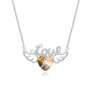 Elegant Letter Heart Shape Wings Austrian Crystal Sterling Silver Inlay Zircon Necklace 1 Piece