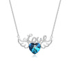 Elegant Letter Heart Shape Wings Austrian Crystal Sterling Silver Inlay Zircon Necklace 1 Piece