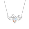 Elegant Letter Heart Shape Wings Austrian Crystal Sterling Silver Inlay Zircon Necklace 1 Piece