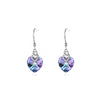 Retro Gradient Color Heart Shape Austrian Crystal Sterling Silver Women's Earrings Necklace