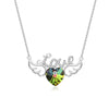 Elegant Letter Heart Shape Wings Austrian Crystal Sterling Silver Inlay Zircon Necklace 1 Piece