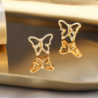 Fashion Heart Shape Butterfly Alloy Plating Women's Earrings 1 Pair