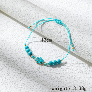 Ethnic Style Heart Shape Butterfly Turquoise Alloy Wholesale Bracelets