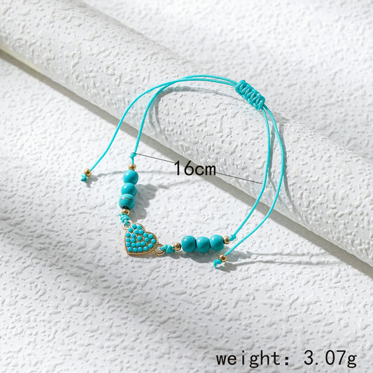 Ethnic Style Heart Shape Butterfly Turquoise Alloy Wholesale Bracelets