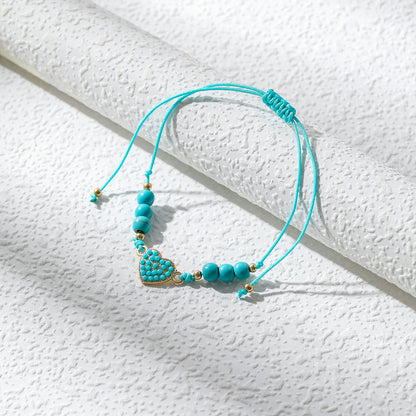 Ethnic Style Heart Shape Butterfly Turquoise Alloy Wholesale Bracelets