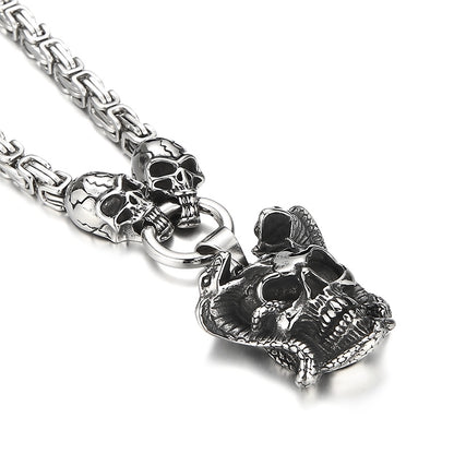 Retro Skull Ghost Stainless Steel Pendant Necklace 1 Piece