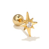 Fashion Star Brass Plating Zircon Ear Studs 1 Piece