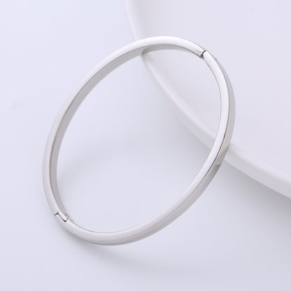 Simple Style Solid Color Stainless Steel Gold Plated Gold Plated Bangle