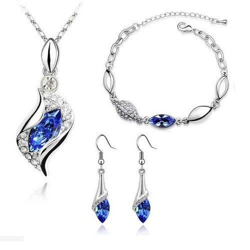 Fashion Angel Elf Crystal Necklace Earring Bracelet Jewelry Set Wholesale