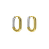 Ins Style Color Block Sterling Silver Plating Hoop Earrings 1 Pair