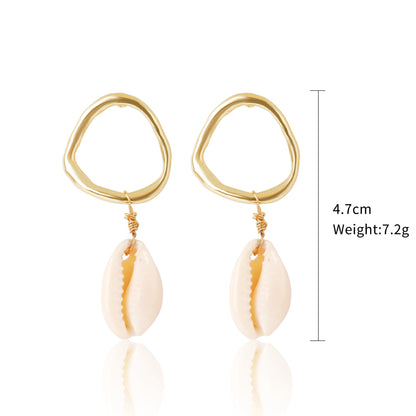 Fashion Shell Shell Inlaid Shell Artificial Pearls Women's Earrings 1 Pair