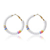 1 Pair Fashion Circle Soft Clay Beaded Women's Earrings