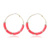 1 Pair Fashion Circle Soft Clay Beaded Women's Earrings