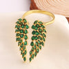 Fashion Wings Copper Gold Plated Zircon Rings In Bulk