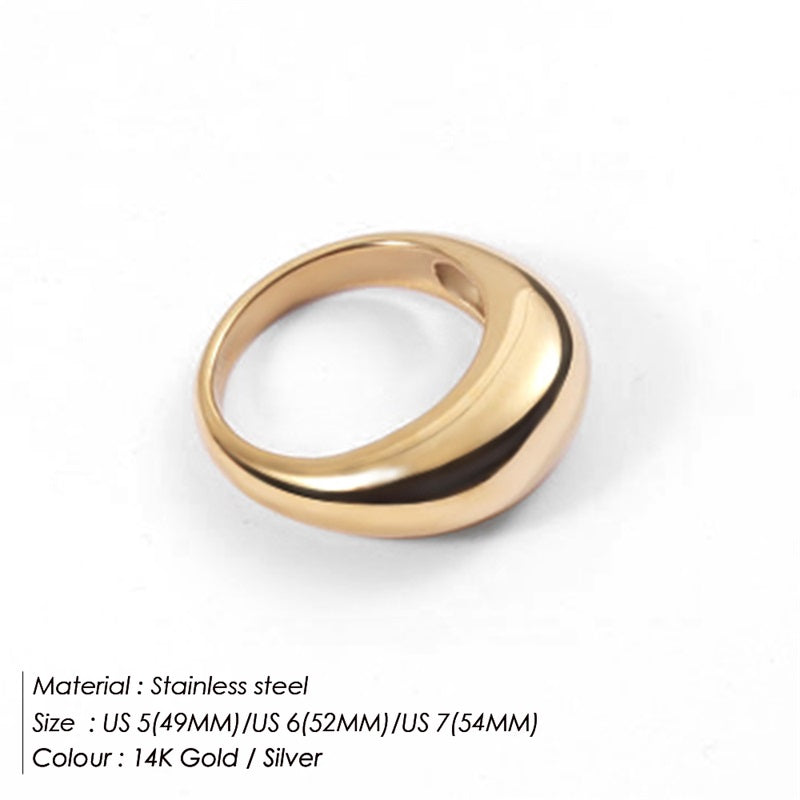 Fashion Solid Color Stainless Steel Rings