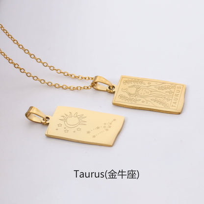 Fashion Constellation Titanium Steel Plating Necklace