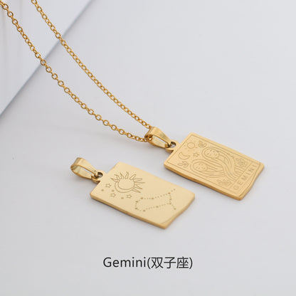 Fashion Constellation Titanium Steel Plating Necklace