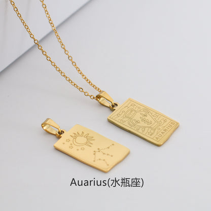 Fashion Constellation Titanium Steel Plating Necklace