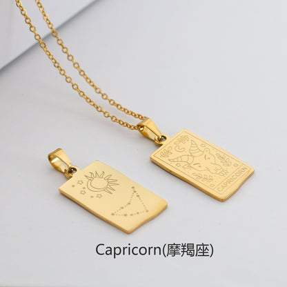 Fashion Constellation Titanium Steel Plating Necklace