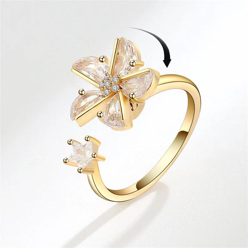 Fashion Geometric Copper Diamond Zircon Rings