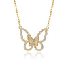 Fashion Butterfly 925 Silver Plating Artificial Rhinestones Pendant Necklace