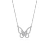 Fashion Butterfly 925 Silver Plating Artificial Rhinestones Pendant Necklace