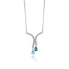 Sweet Water Droplets 925 Silver Plating Zircon Pendant Necklace