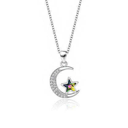 Simple Style Star Sterling Silver Plating Artificial Crystal Pendant Necklace