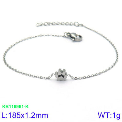 Simple Style Korean Style Animal Paw Print Titanium Steel Plating Bracelets Earrings Necklace