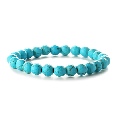 Retro Round Beaded Natural Stone Unisex Bracelets 1 Piece