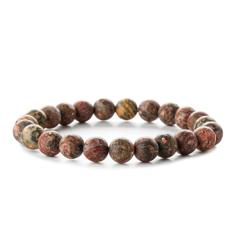 Retro Round Beaded Natural Stone Unisex Bracelets 1 Piece