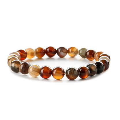 Retro Round Beaded Natural Stone Unisex Bracelets 1 Piece