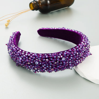 Fashion Solid Color Sponge Inlay Crystal Hair Band 1 Piece