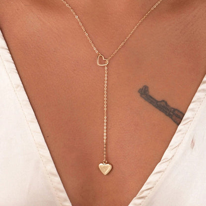 Ins Style Heart Shape Alloy Plating Artificial Pearls Women's Pendant Necklace