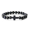 Retro Cross Round Beaded Natural Stone Bracelets