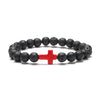 Retro Cross Round Beaded Natural Stone Bracelets