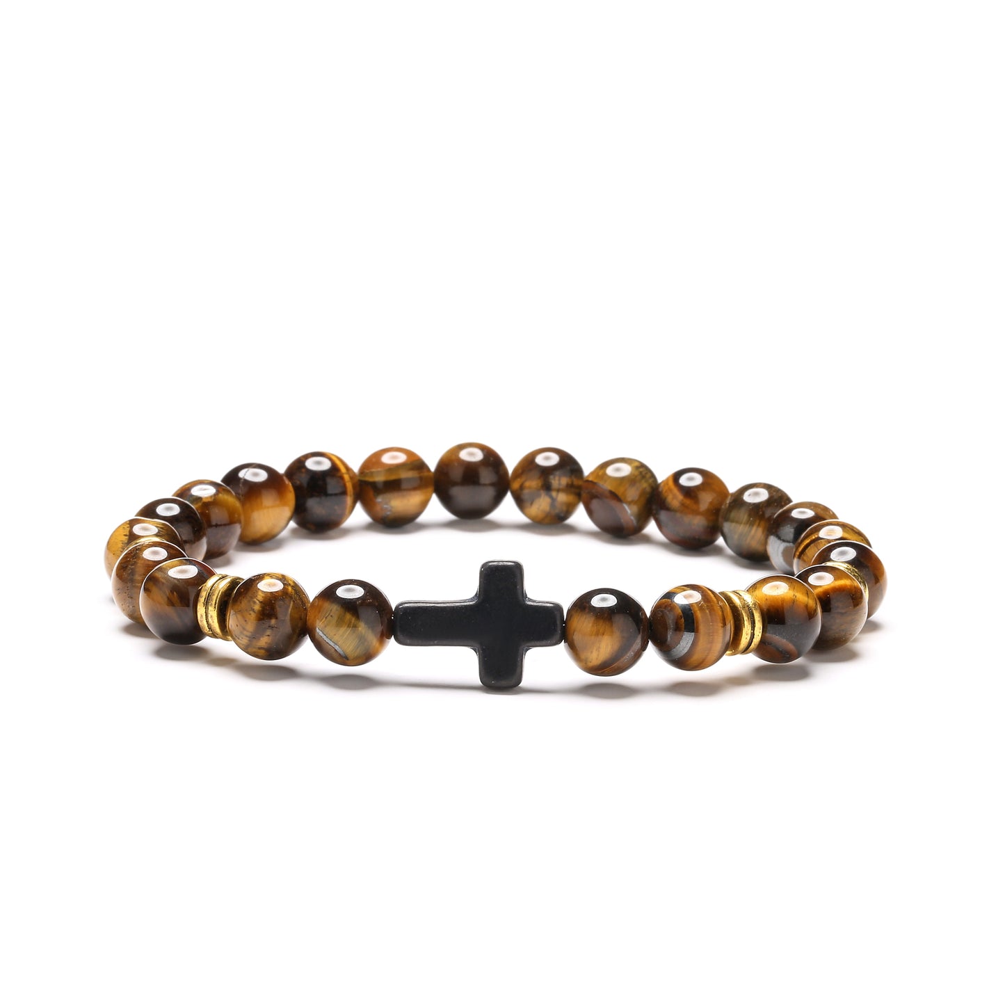 Retro Cross Beaded Natural Stone Bracelets