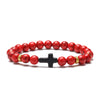 Retro Cross Beaded Natural Stone Bracelets